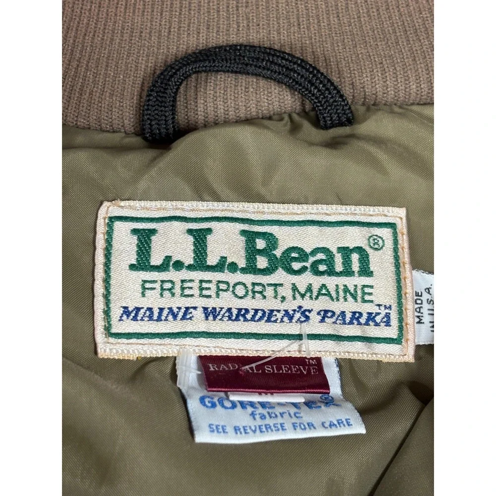 LL Bean‎ Maine Wardens Parka Mens M Green Gore-Tex Vintage Made in USA Jacket
